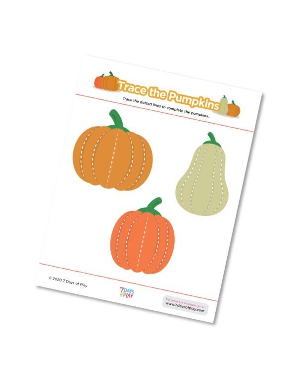 Trace the Pumpkins - Free Printable