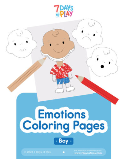 Emotions Coloring Pages Boy Printable