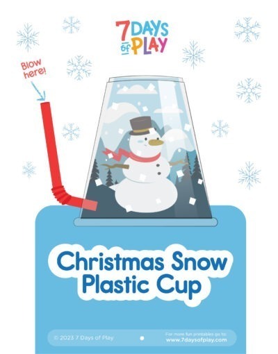 Christmas Snow Plastic Cup - Printable
