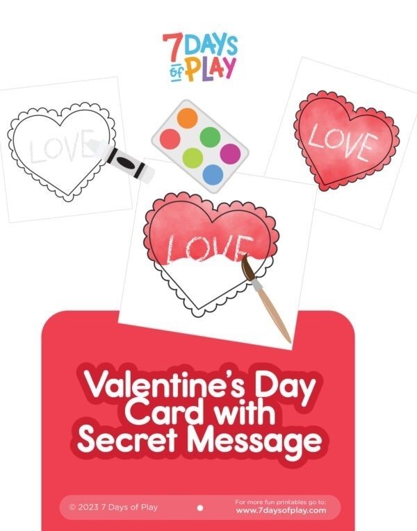 Valentine’s Day Card with Secret Message - Printable