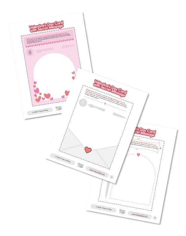 Valentine’s Day Card with Secret Message - Printable