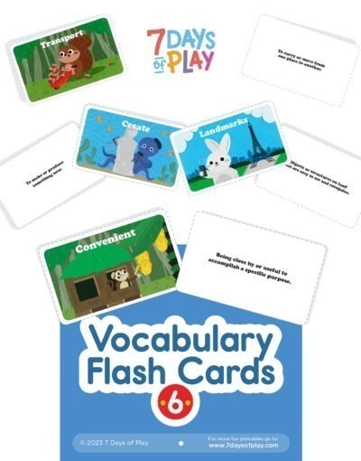 Vocabulary List 6 - Printable for Kids