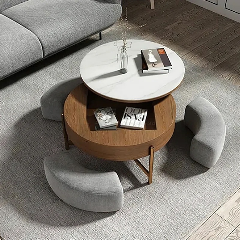 coffee table with stools
