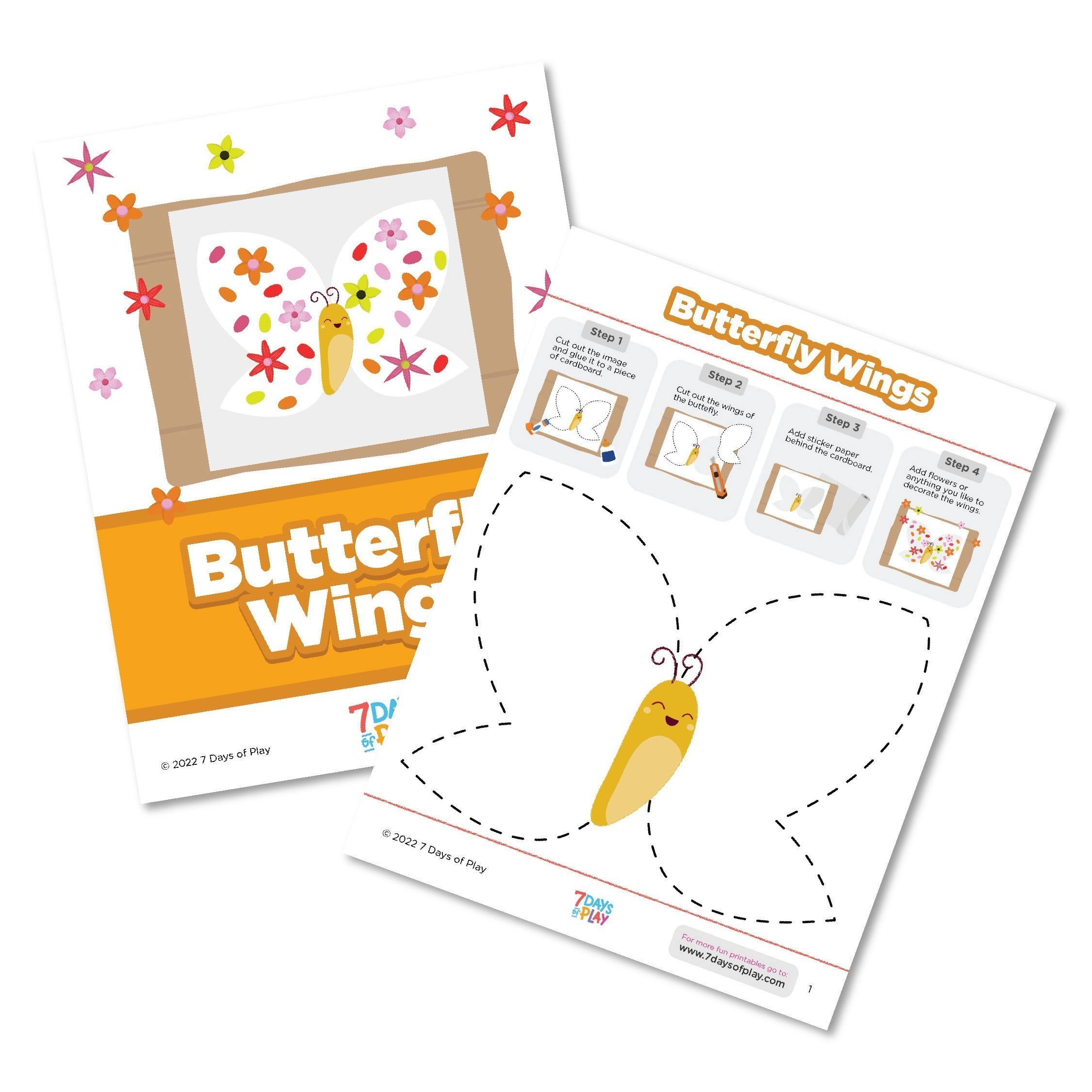 butterfly wings printable spring craft