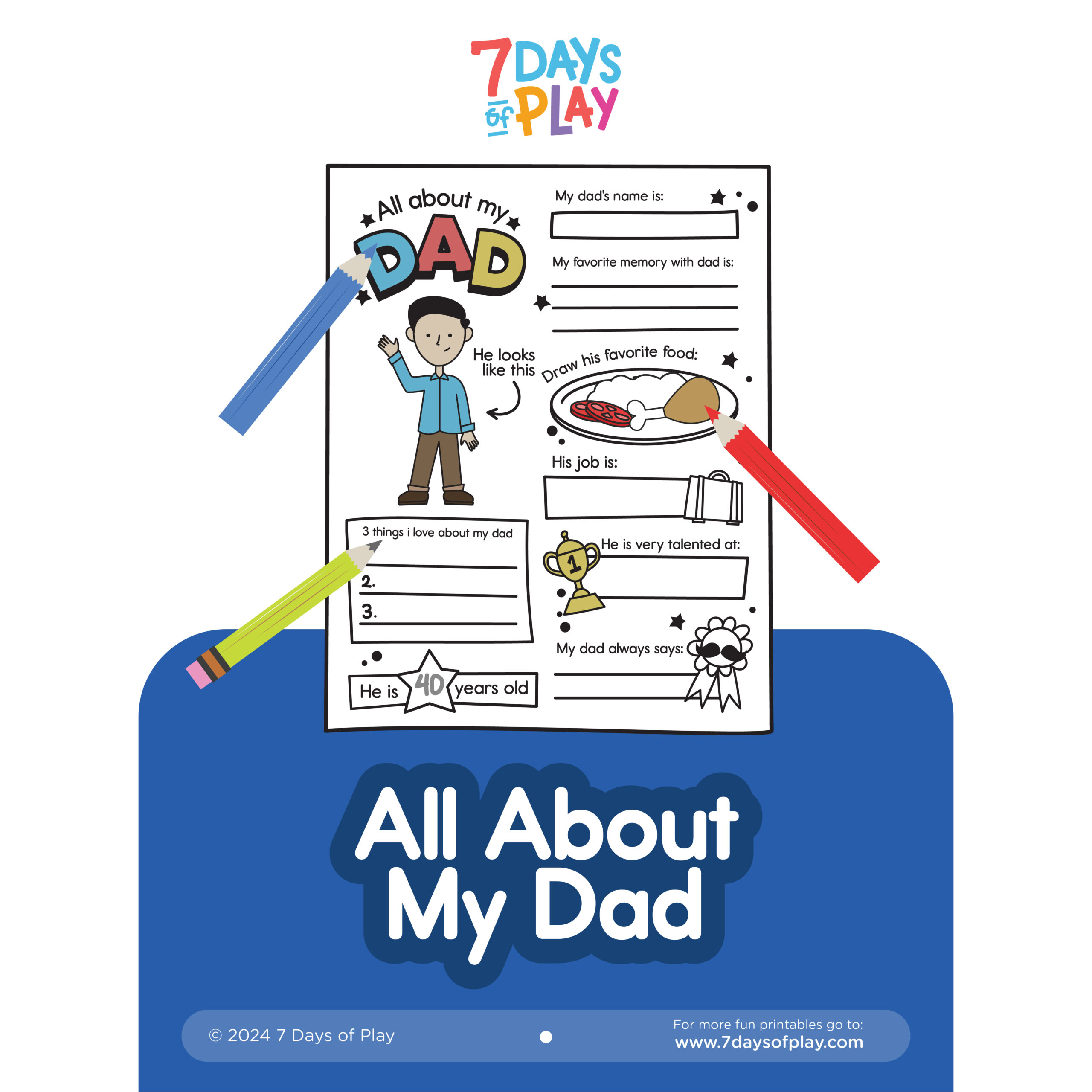 All about dad fathers day gift card template
