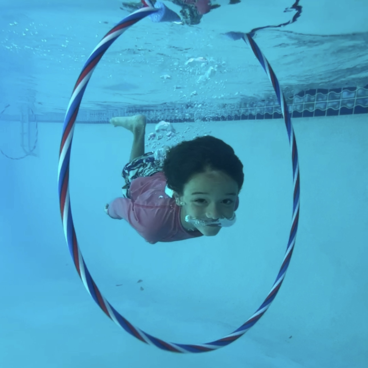 swim through rings. how to make them for underwater fun, games, obstacle courses DIY