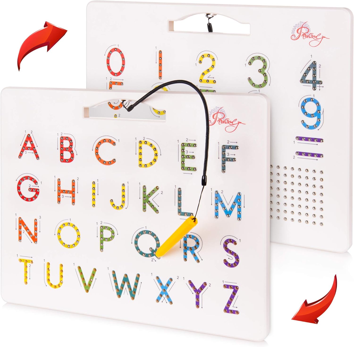 magnetic alphabet and number writing