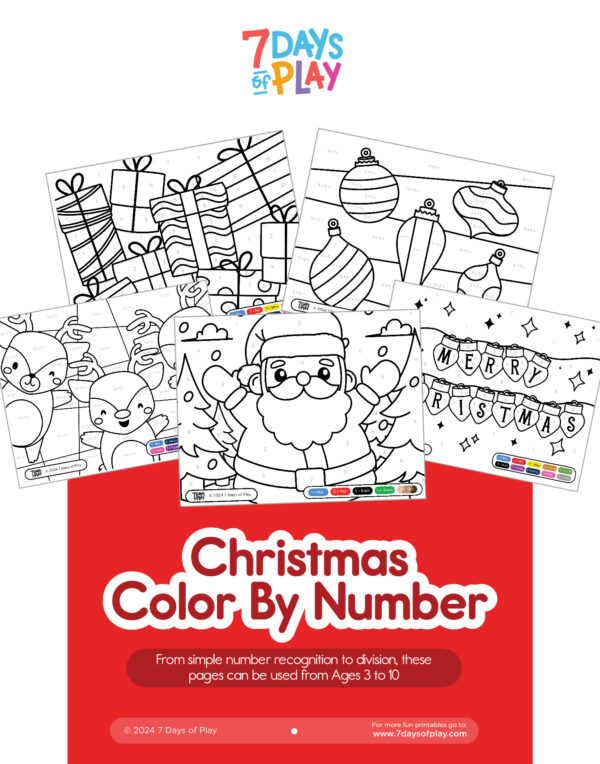 Christmas Color By Number - Printable