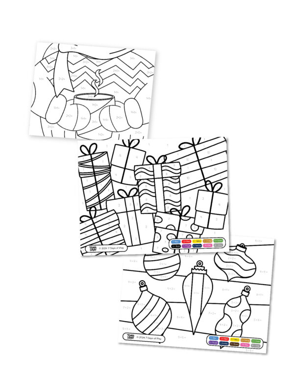 Christmas Color By Number - Printable - Image 3