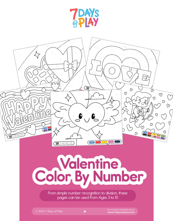 Valentine Color By Number - Printable