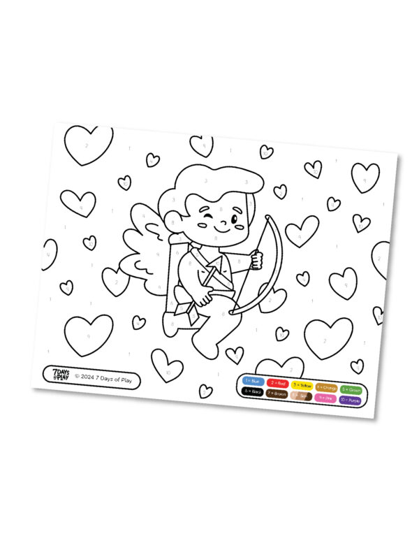 Valentine Color By Number - Printable