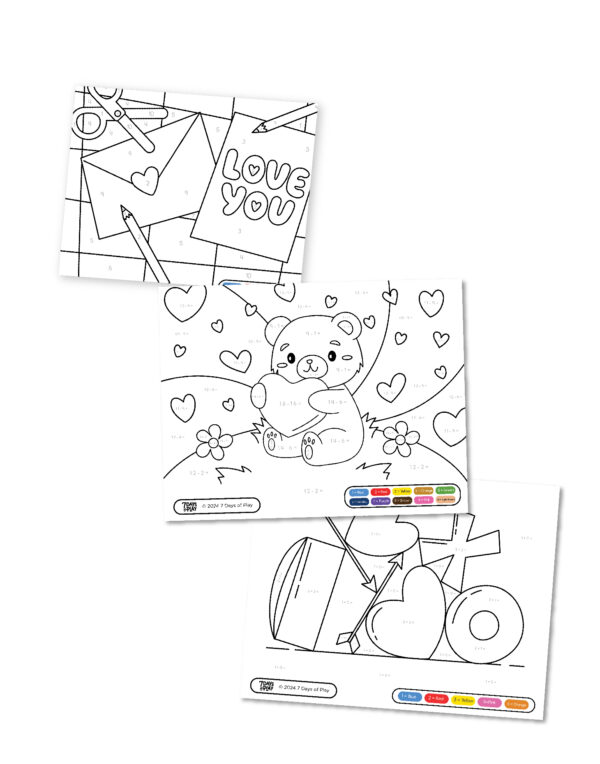 Valentine Color By Number - Printable