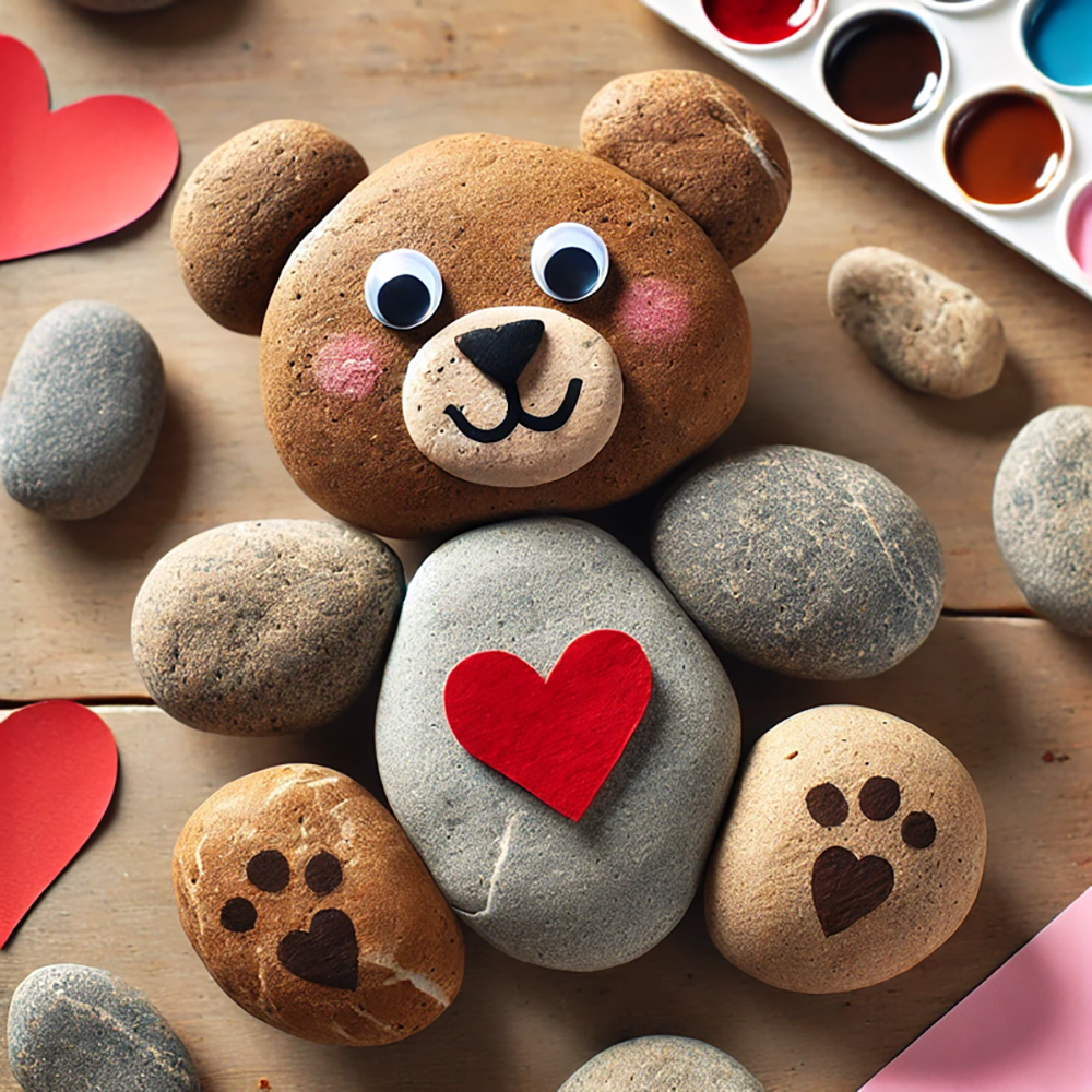 Valentines Craft Ideas Bear Rocks