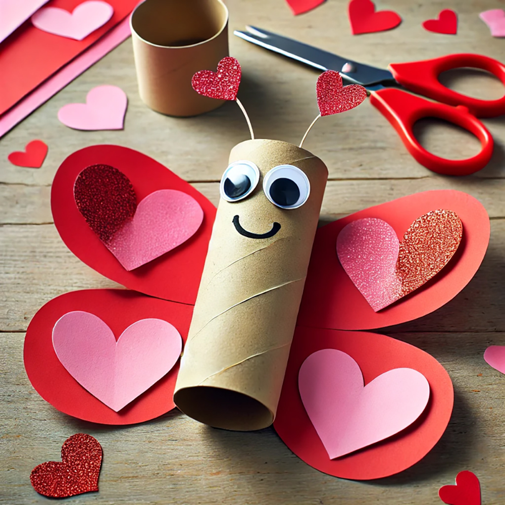 Valentines Craft Ideas Butterfly Tube