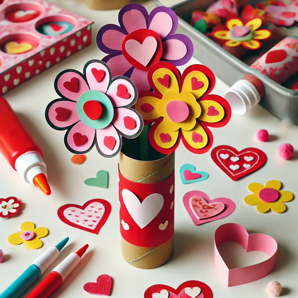 Valentines-Craft-Ideas-Cardboard-Flowers