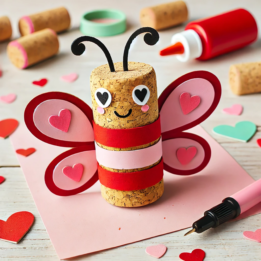 Valentines Craft Ideas Cork Butterfly