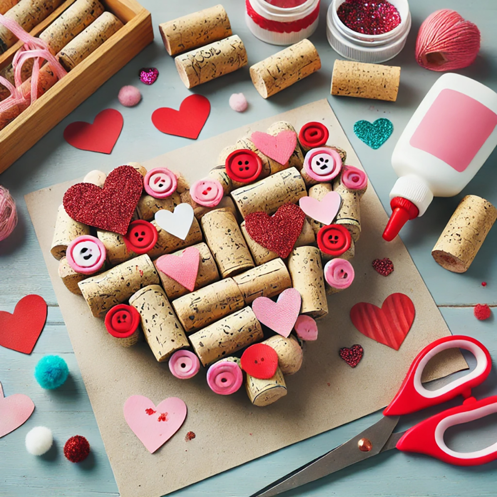 Valentines Craft Ideas Cork Heart