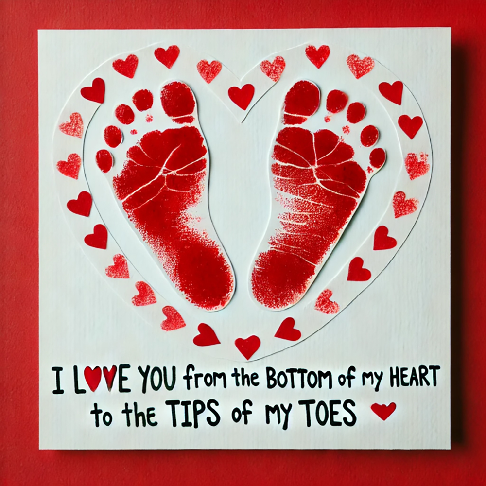 Valentine's Craft Ideas Footprint Heart