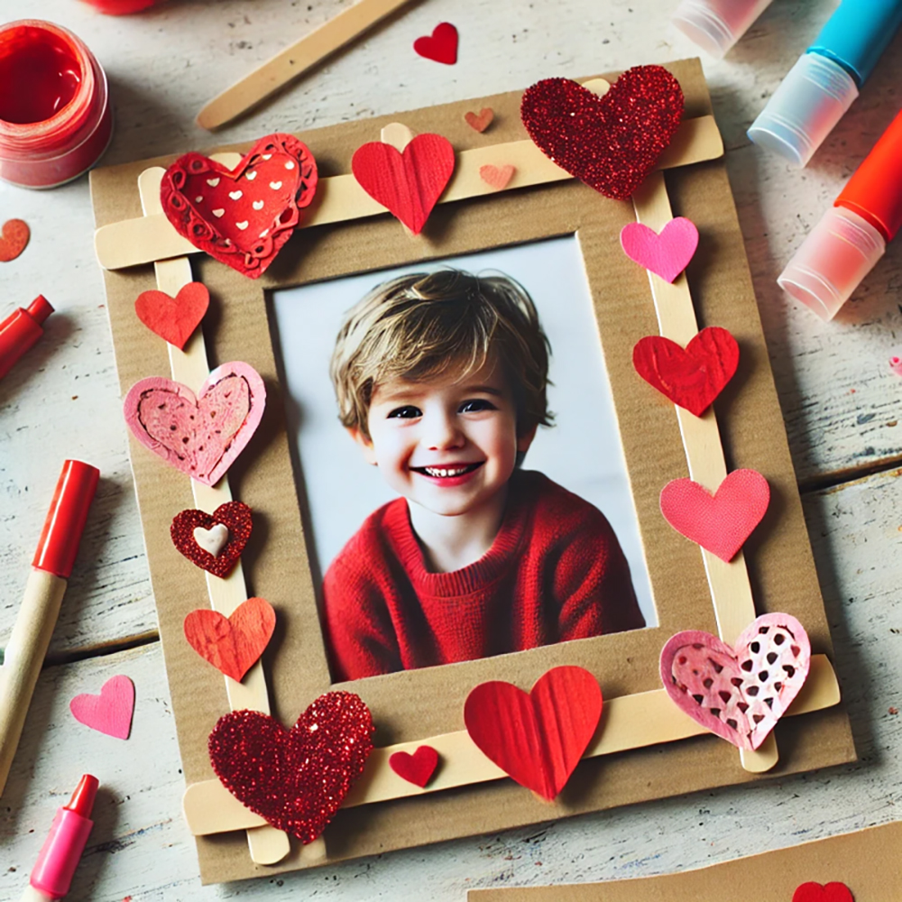 Valentines Craft Ideas Picture Frame Cardboard Kids