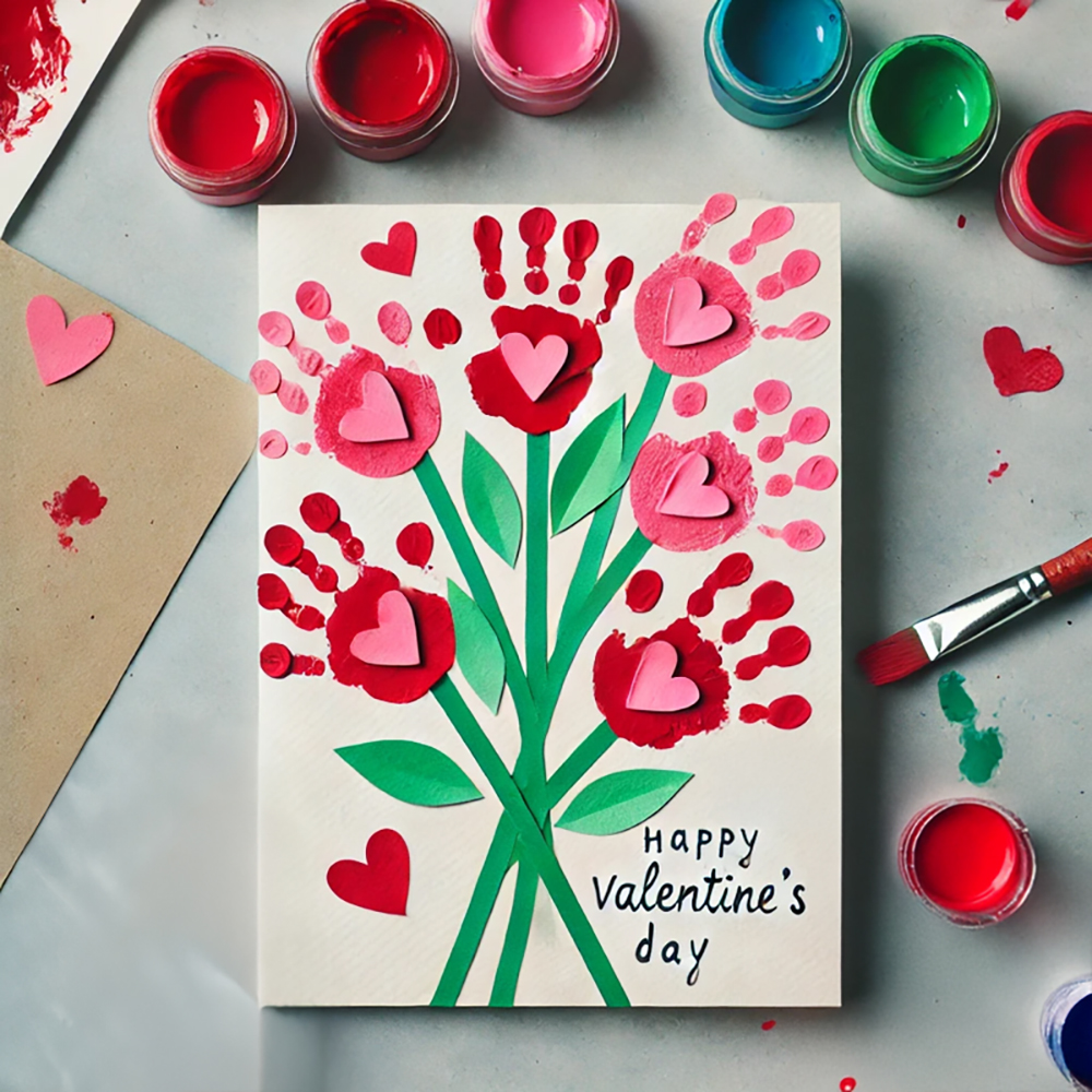 Valentines Craft Ideas Handprint Flowers