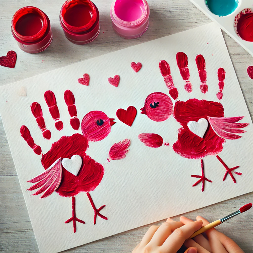 Valentines Craft Ideas Handprints Birds