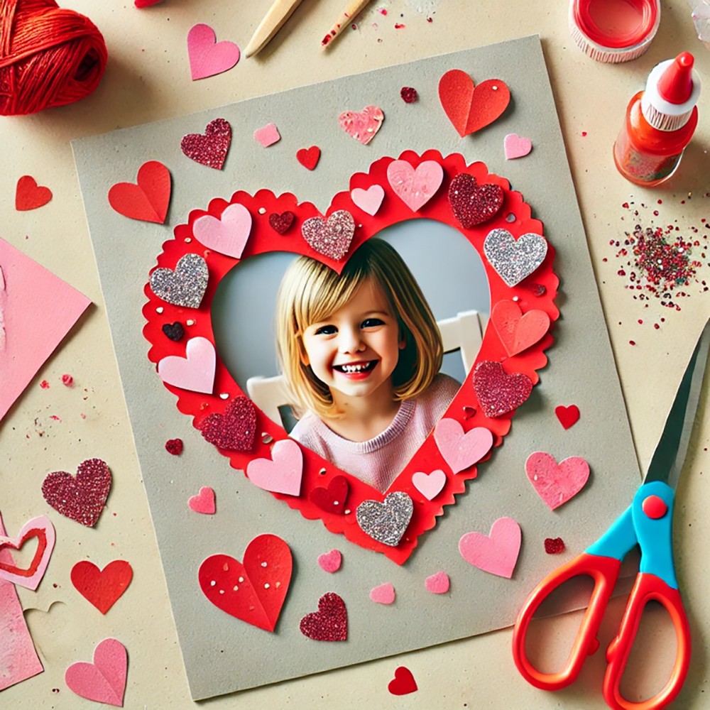 Valentines Craft Ideas Heart Paper Frame