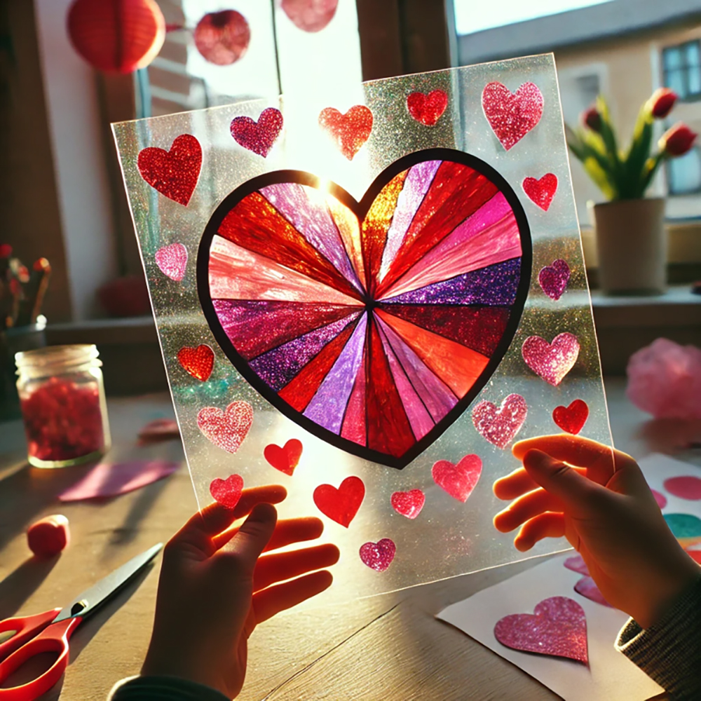 Valentines Craft Ideas Suncatcher Heart