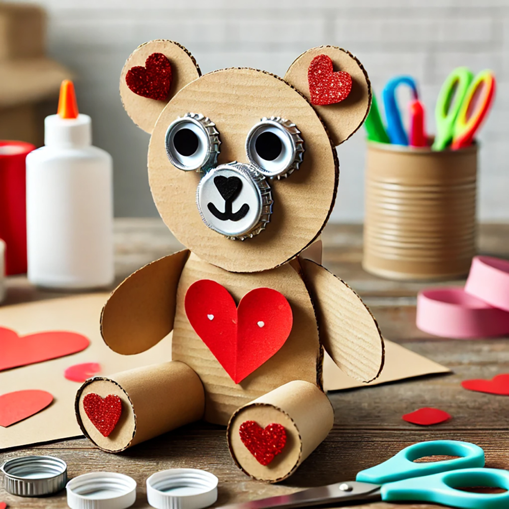 Valentines Craft Ideas Teddy Bear Cardboard