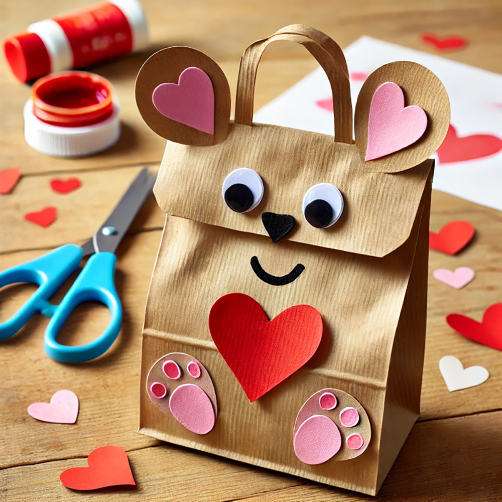 Valentine's Craft Ideas Paper Bag Bear
