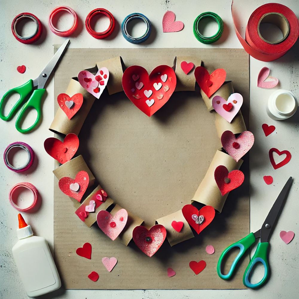 Valentine's Craft Ideas toilette paper tubes heart