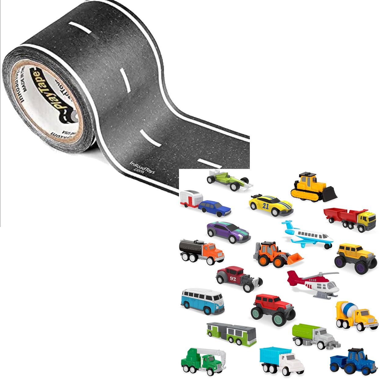 car-tape-minicars road tape and mini cars