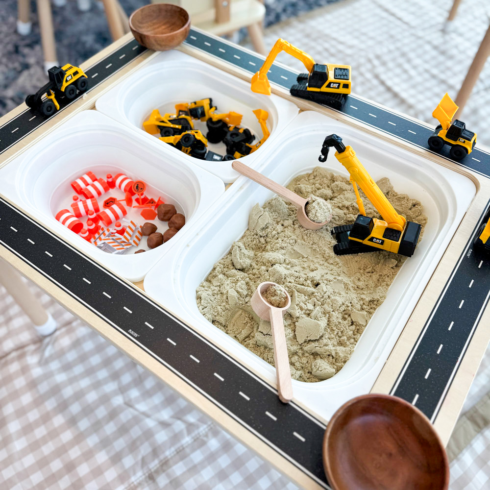 construction sensory bin play idea