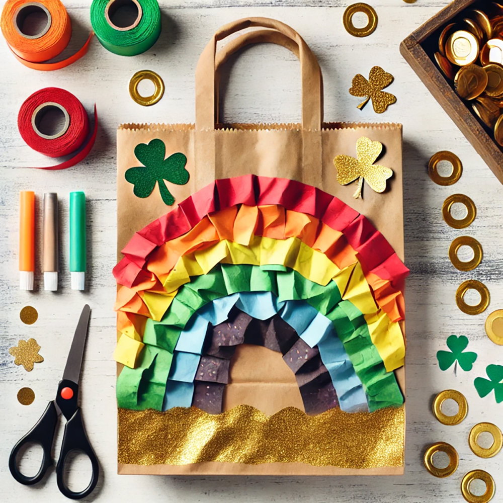 St.Patrick's day craft ideas paper bag rainbow