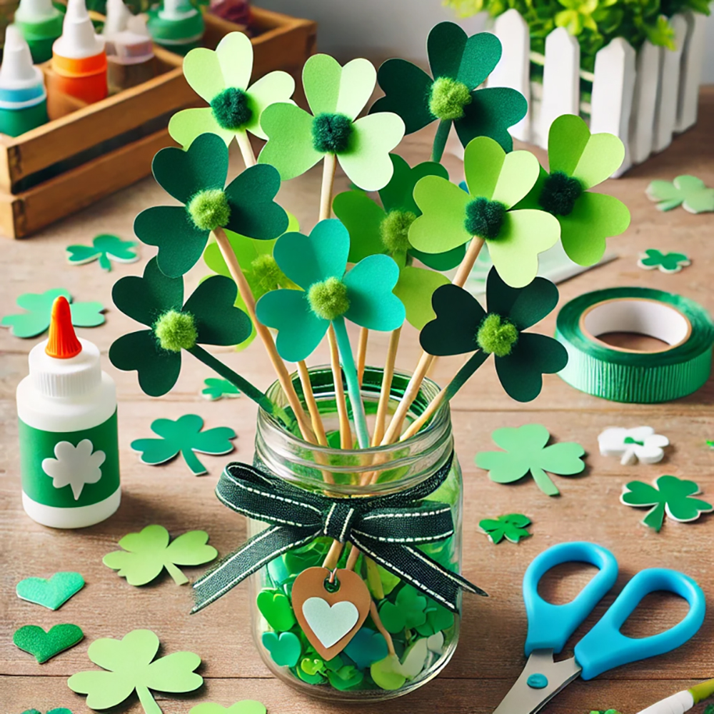 St.Patrick's day craft ideas bouquet shamrock
