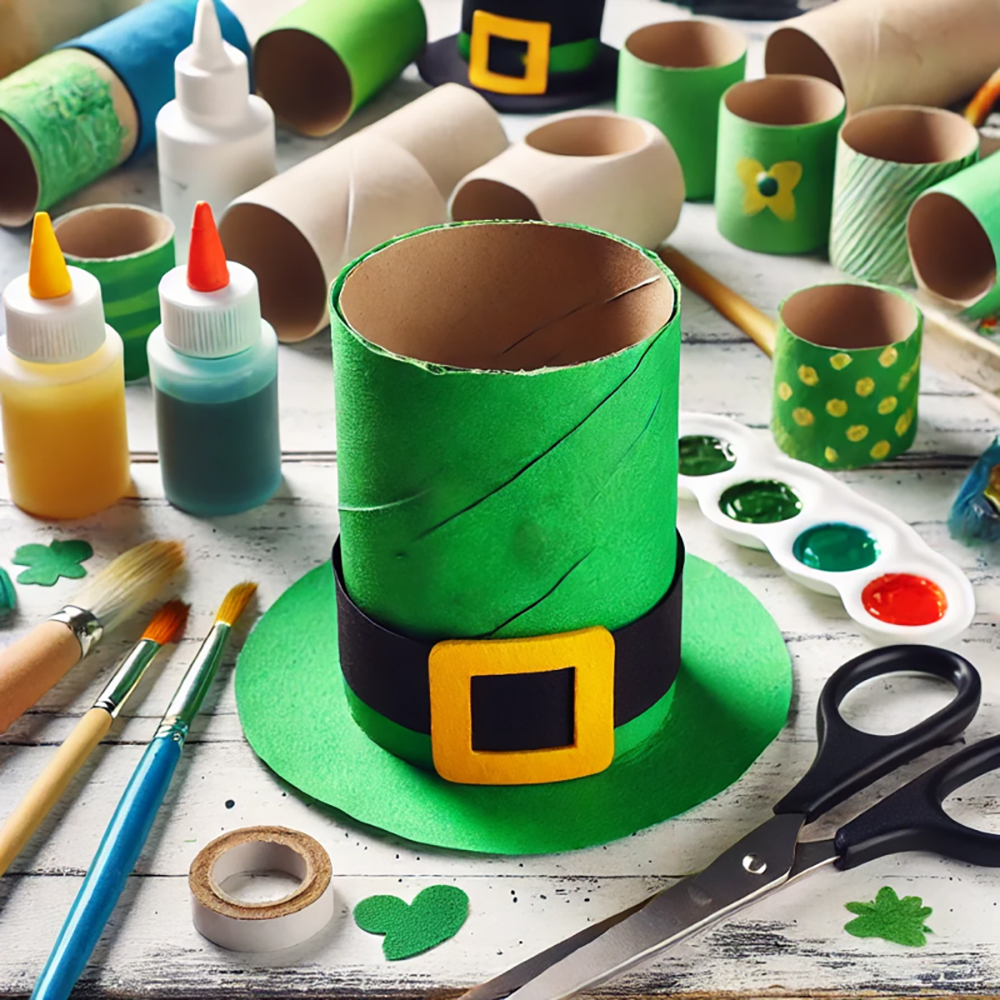 St. Patricks Day Craft Ideas Leprechaun Hat from Toilet Paper Roll