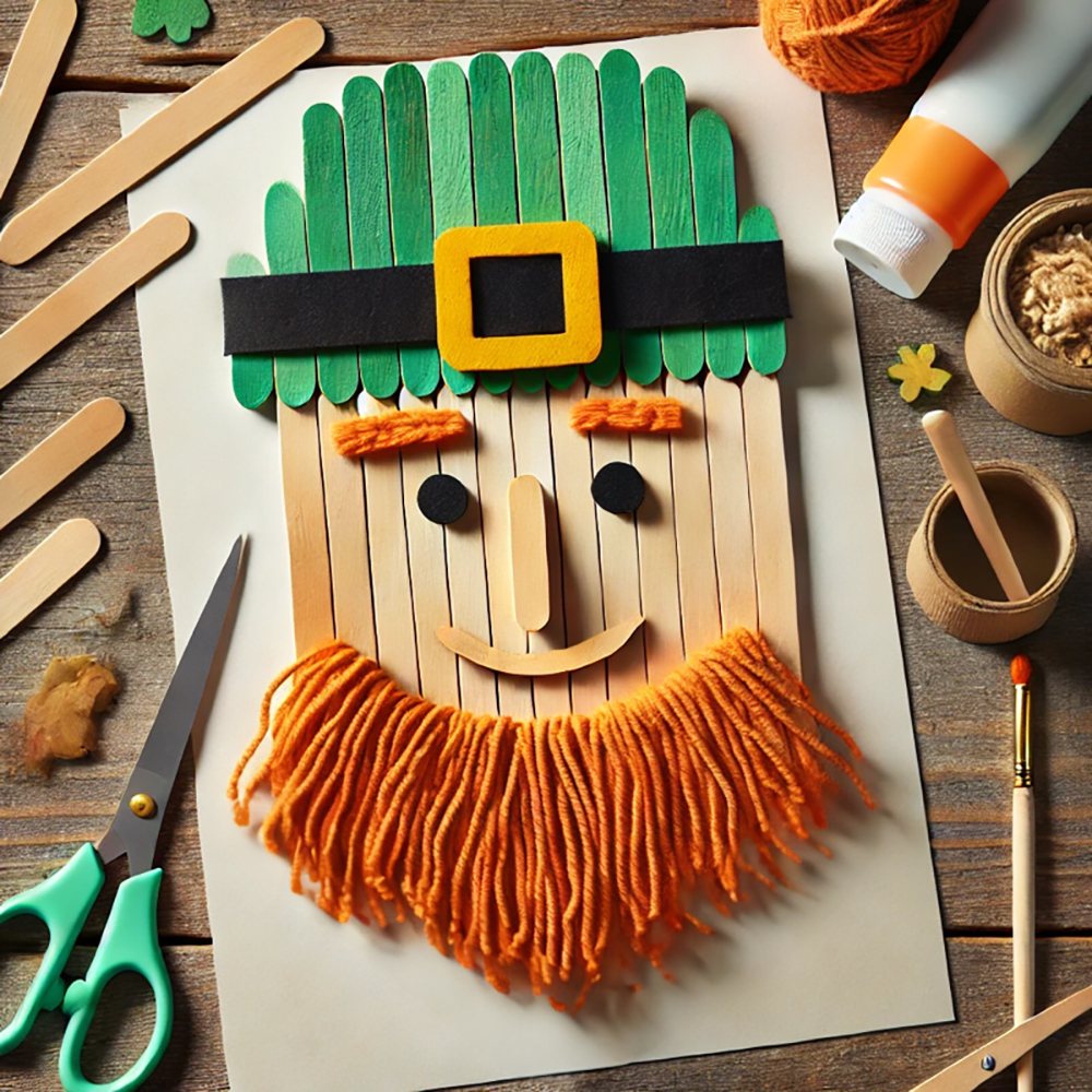 St.Patrick's day craft ideas leprechaun popsicle sticks