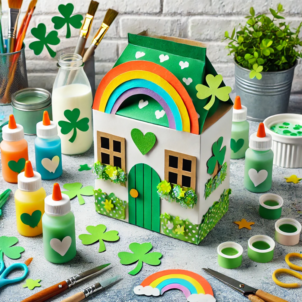 St.Patrick's day craft ideas house leprechaun