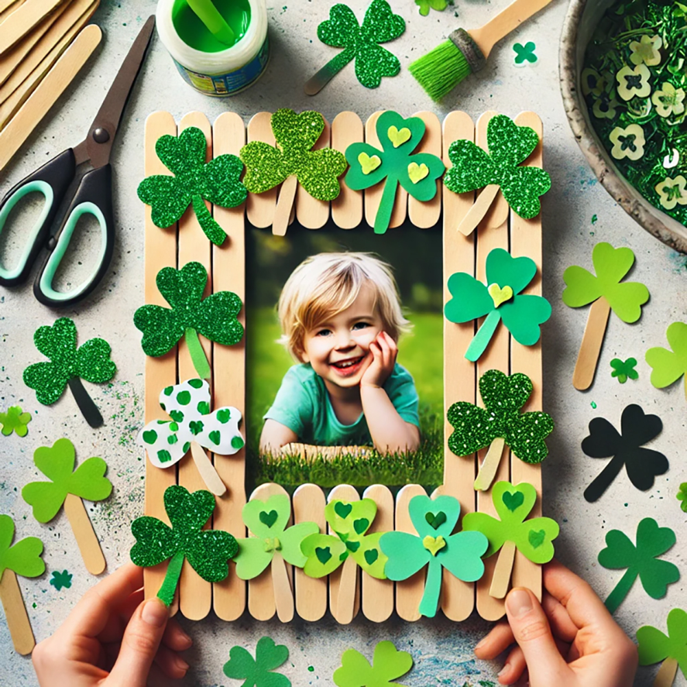 St.Patrick's day craft ideas popsicle sticks frame