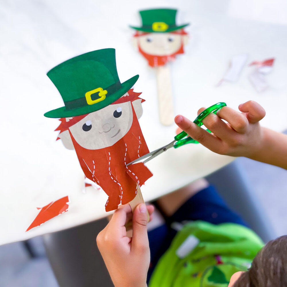 St.Patrick's day craft ideas cut beard leprechaun printable