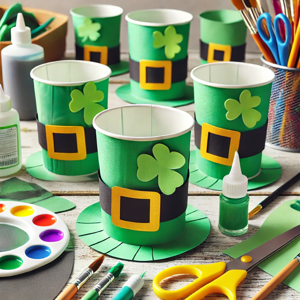 St.Patrick's day craft ideas hat paper cups