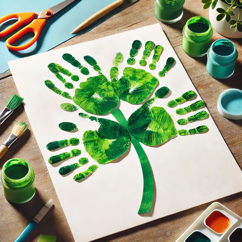 St.Patrick's day craft ideas shamrock handprint