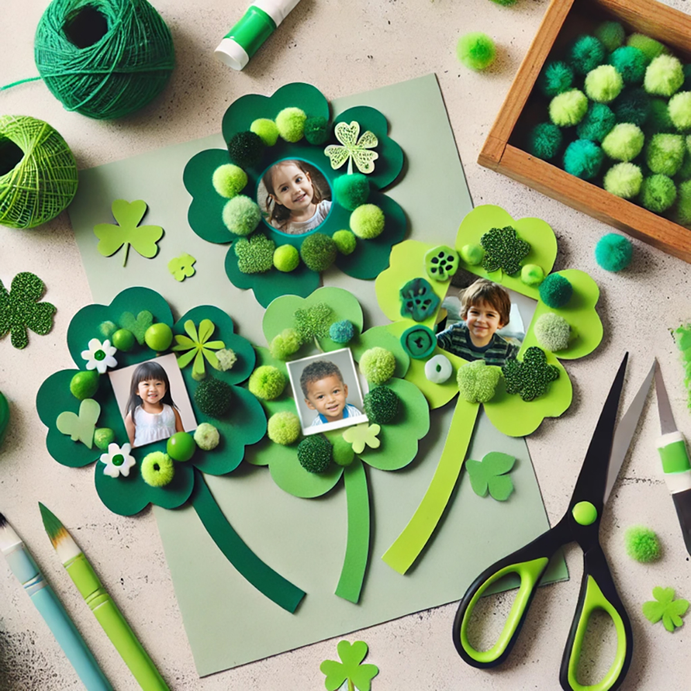 St.Patrick's day craft ideas picture frame shamrock