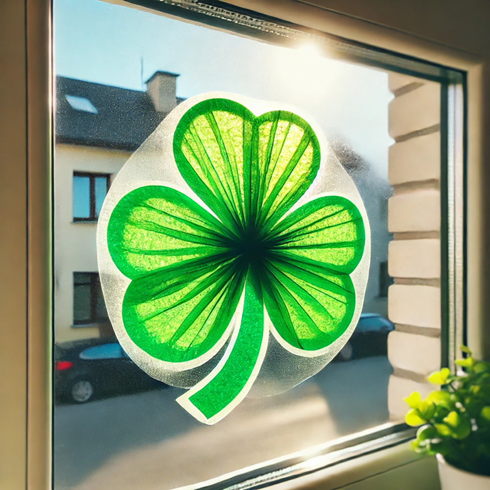 St.Patrick's day craft ideas shamrock suncatcher