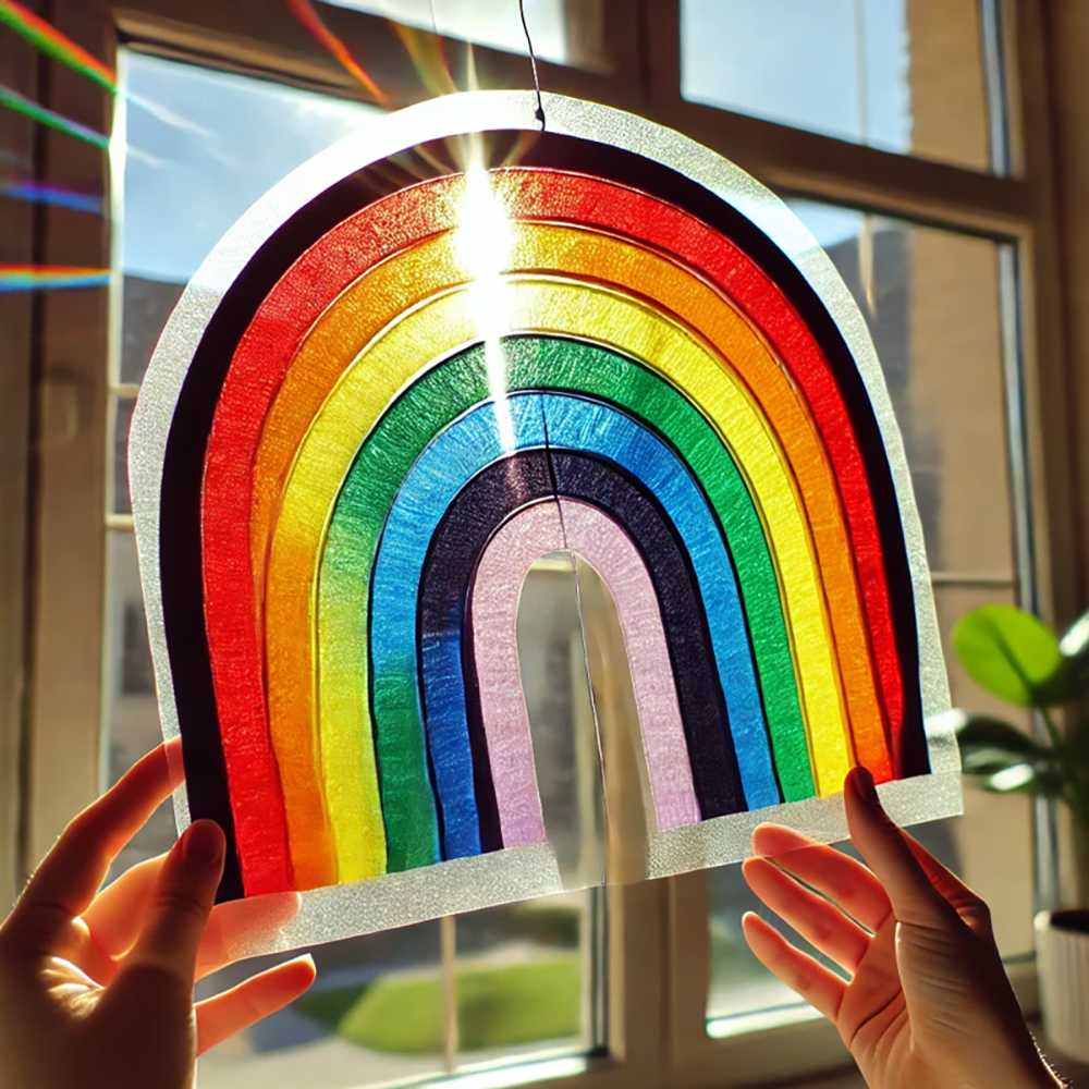 St.Patrick's day craft ideas rainbow sun catcher