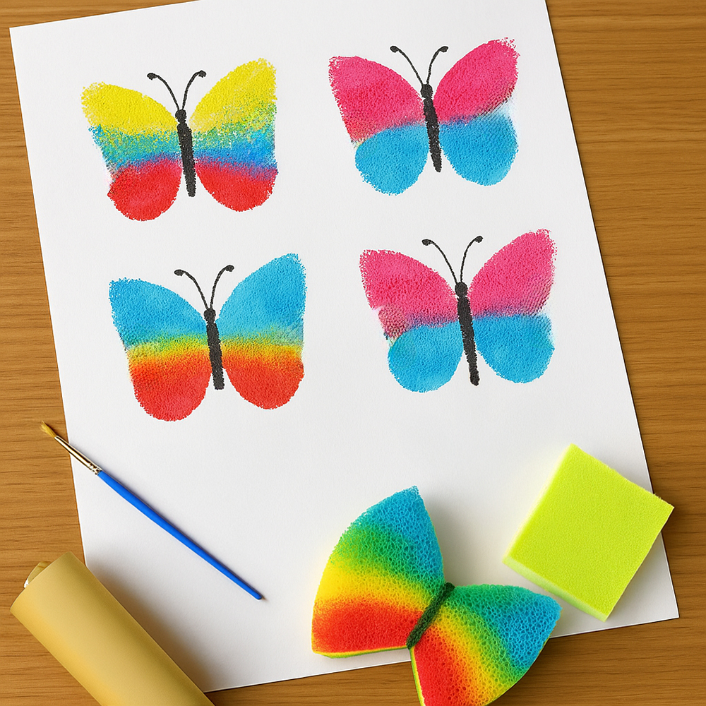 Easter-craft-ideas-butterfly-sponge-paint