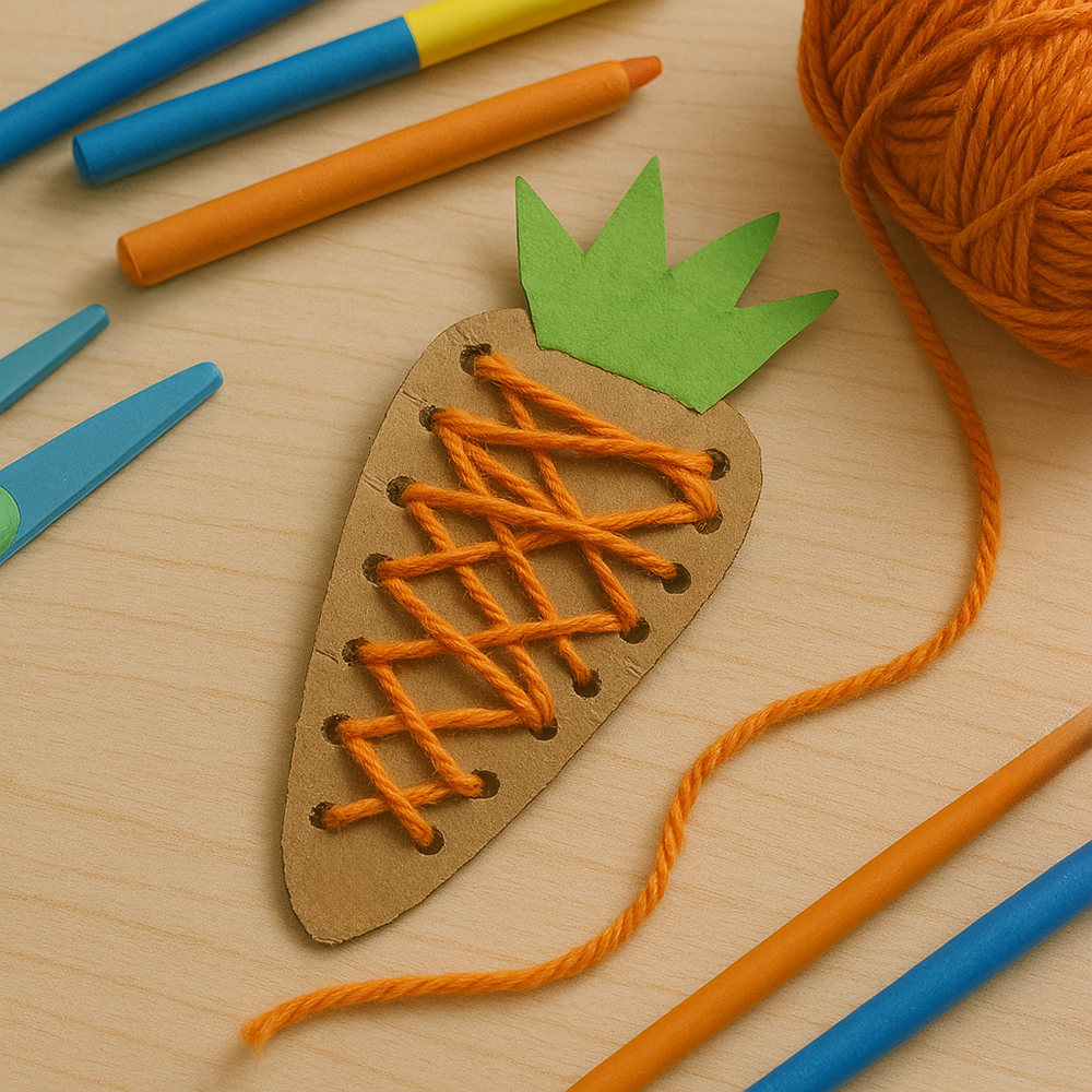 Easter-craft-ideas-carrot-yarn