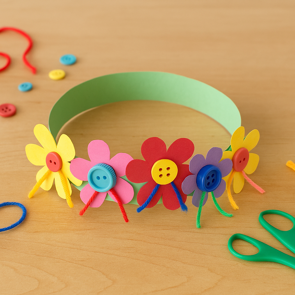 Easter-craft-ideas-crown-flowers-buttons