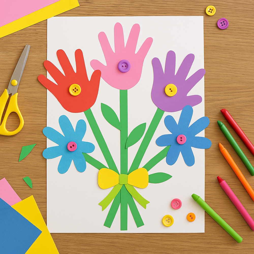 Easter-craft-ideas-flowers-paper-buttons