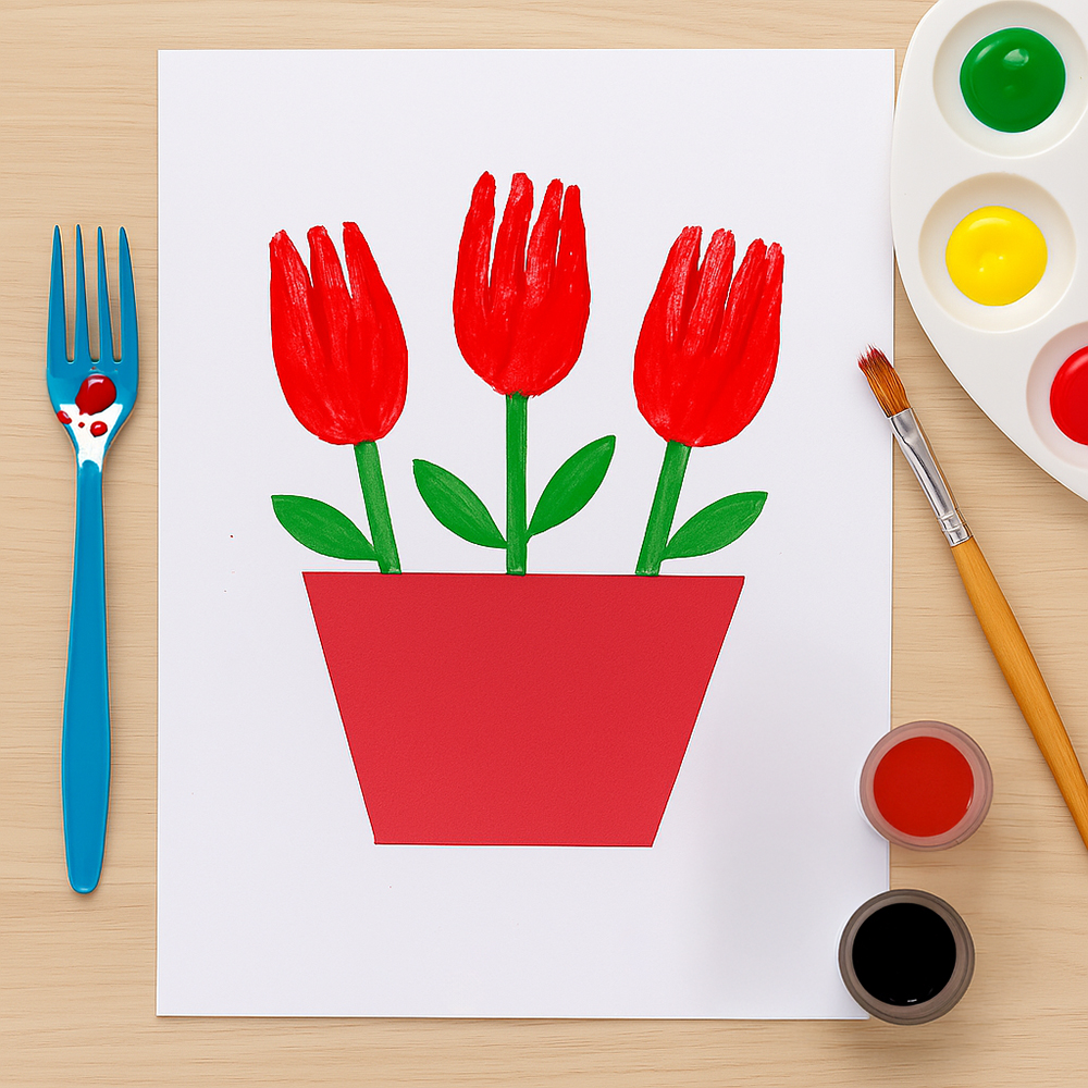 Easter-craft-ideas-fork-flower