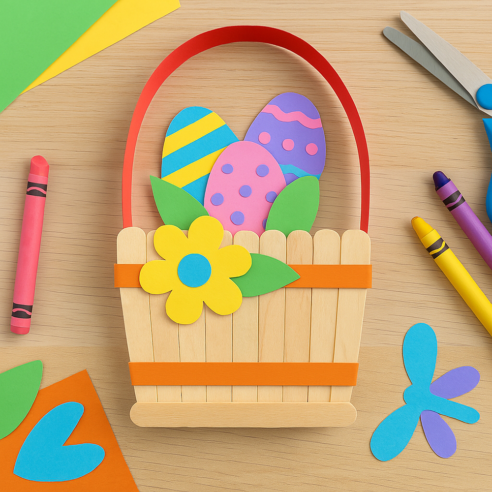 Easter-craft-ideas-popsicle-sticks-basket